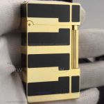 Perfect Copy S.T. Dupont Ligne 2 Yellow Gold And Black Chinese Lacquer Finish Lighter